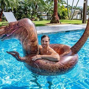 PoolCandy Inflatable T-Rex Dinosaur 48" Swim Ring. Perfect for Adults TerexNWT